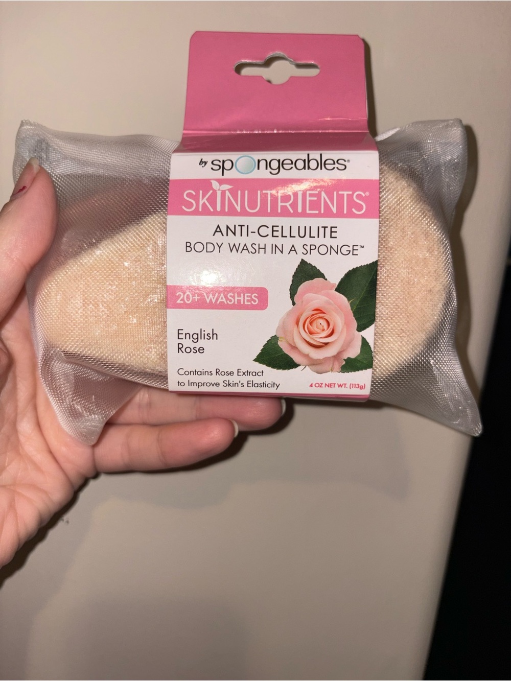 T.J.Maxx Skinutrients Anti-Cellulite Body Wash Sponge - Pink & Cream
